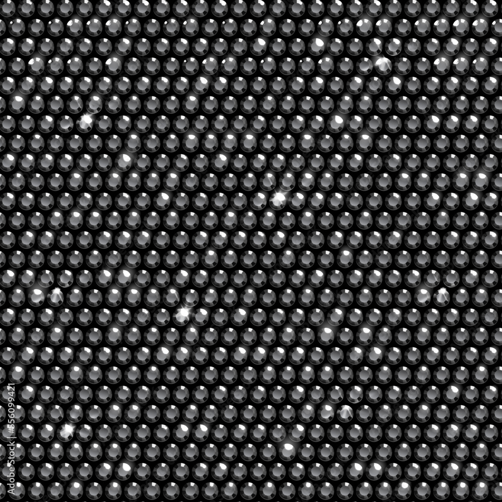 Seamless shiny black rhinestone surface background bedazzled