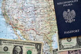 Fototapeta  - paszport, książeczka paszportowa, mapa, podróże 