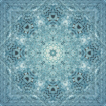 Seamless Pattern: Detailed Blue Persian Carpet. Abstract Background For Design, Internet, Web Themes
