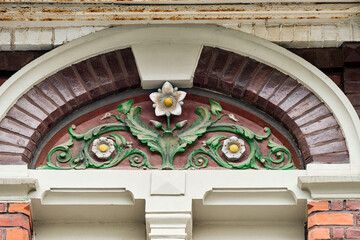 Wall Mural - detail of the facade of a seaside villa in the town of Malo les Bains, District of Dunkirk, France