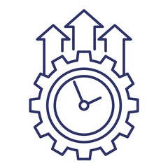 Sticker - efficiency growth icon on white, line