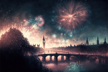 Fireworks over London