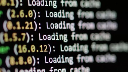 loading string in log file scrolling on screen. check data from internet connection by shell termina