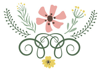 Wall Mural - decorative vines and flowers. floral elegant print element
