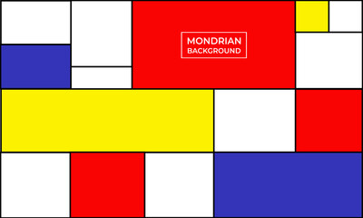 Mondrian abstract pattern shapes colorful style background