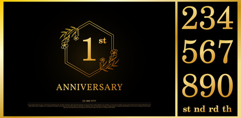 Wall Mural - Set of Anniversary Gold Logo Number