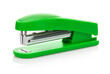 Green stapler, isolated on white background