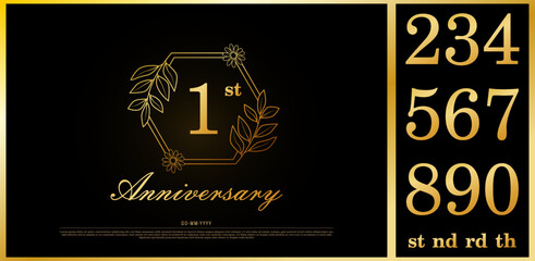 Wall Mural - Set of Anniversary Gold Logo Number