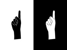 Art Illustration Design Concpet Icon Black White Logo Isolated Symbol Of Hand Gesture One Finger Point