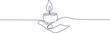 © Alina - line art logo hand holding a burning homemade candle