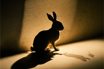 Rabbit in the street at night