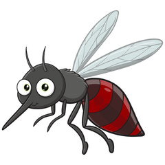 Wall Mural - vector illustration of cute mosquito cartoon