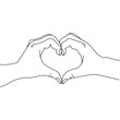 © Ilonka eva - Hands making heart sign simple line drawing vector illustration isolated on white background.Beautiful hands with copy space. Love concept with hand gestures.