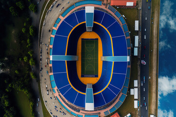 Sticker - Tan Sri Dato 'Haji Hassan Yunos Stadium, usually referred to As Larkin Stadium, is a multi use stadium in Larkin, Johor Bahru, Johor, Malaysia. Johor, Malaysia 8 October 2017 Bird's eye view of the