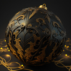 Sticker - golden christmas ball