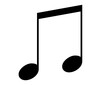 eighth note music icon. An eighth note or a quaver is a musical note played for one eighth the duration of a whole note.