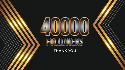 celebration 40000 subscribers template for social media. 40k followers thank you
