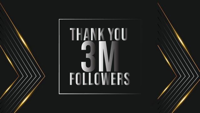 user Thank you celebrate of 3m subscribers and followers. 3m followers thank you
