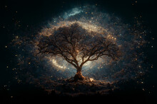 Magic Tree With Night Sky