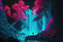 Doomed To Spend Eternity Alone On My Magical Paradise Gorgeous Flying Waterfalls Forest Of My Fantastical Space Island Generative AI