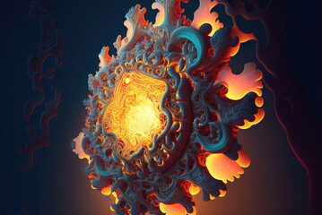 Create an abstract vector drawing of a mandelbulb Generative AI