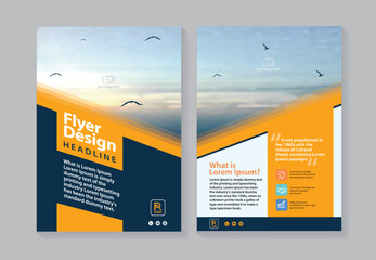 Wall Mural - flyer poster pamphlet brochure cover design layout space for photo background, vector illustration t