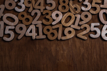 Background of numbers. from zero to nine. Numbers texture. Finance data concept. Mathematic. Seamless pattern with numbers. financial crisis concept. Business success.