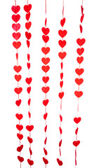 Canvas Print - garland with red hearts isolated