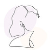 © vanillamilk - Woman Monoline Face Portrait Abstract Aesthetic Minimalist Poster Decoration Element Icon Vector Illustration Pattern Background