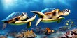 Schildkröten unter Wasser- Generative AI