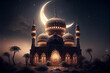 Leinwanddruck Bild - illudtration of amazing architecture design of muslim mosque ramadan concept. ai
