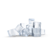 Ice Cubes Isolated On White Background