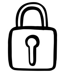 Aufkleber - Padlock hand drawn icon design vector. Security protection system concept.