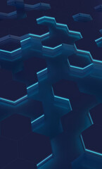 Sticker - abstract hexagons background pattern. 3d render
