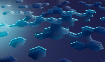 Wall Mural - Abstract hexagons background pattern. 3d render