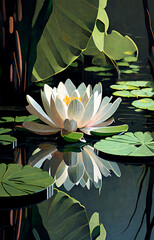 Wall Mural - fleur de lotus sur l'eau