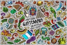 Set Of Guatemala Traditional Symbols And Objects