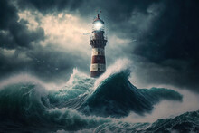 Lighthouse In The Storm - Generative AI