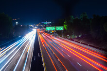 Traffic On US 101 Freeway In San Fernando Valley. 