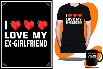 Wall Mural - Valentine t shirt design or t shirt design template print ready for boys and girls 