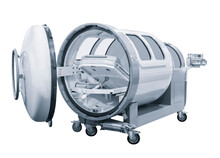 Medical Hyperbaric Single Pressure On White Background Chamber