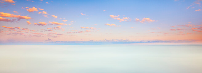 Wall Mural - beautiful sunset on the beach and sea - vintage filter
