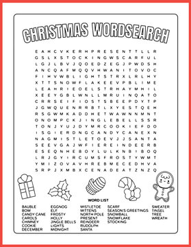 holiday word search puzzle, christmas word puzzle. christmas activity. fun activities for kids.