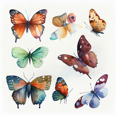 Generative AI: Watercolor butterflies