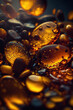 Beautiful amber pebbles, generative ai