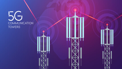 Poster - 5G Communication Towers Background