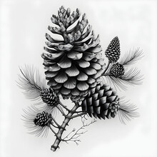 Pine Cone Black Sketch