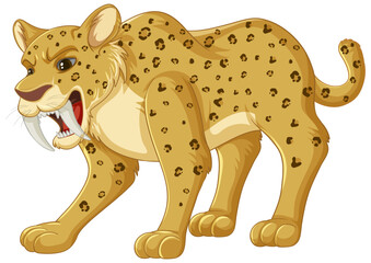 Sticker - Saber Toothed cat vector