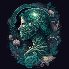 cancer zodiac vector art ai generated