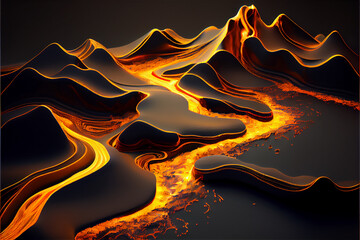Wall Mural - melted gold flowing like lava ideal for backgrounds